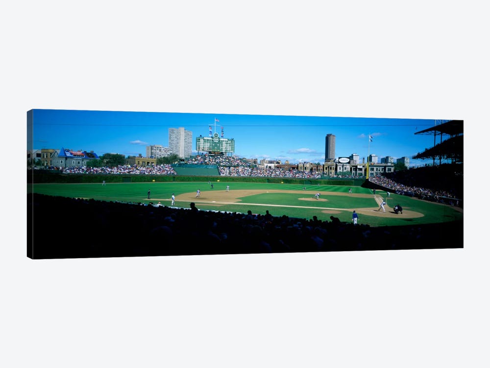 Baseball match in progressWrigley Field, Chicago, Cook County, Illinois, USA by Panoramic Images 1-piece Art Print