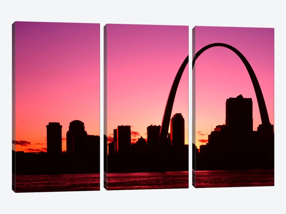 USA, Missouri, St Louis, Sunset by Panoramic Images 3-piece Canvas Wall Art