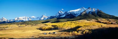 Aerial View Of Last Dollar Ranch With Sneffels Range In The Background, Colorado, USA by Panoramic Images framed canvas print