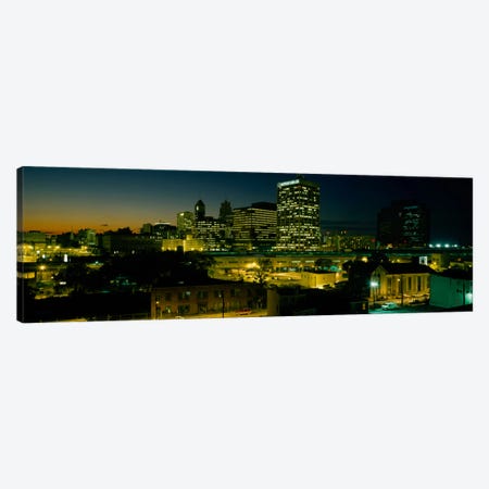 City lit up at nightNewark, New Jersey, USA Canvas Print #PIM2044} by Panoramic Images Canvas Wall Art