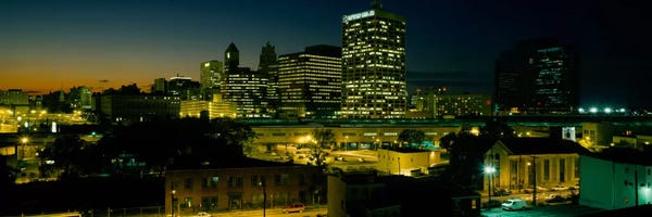 City lit up at nightNewark, New Jersey, USA