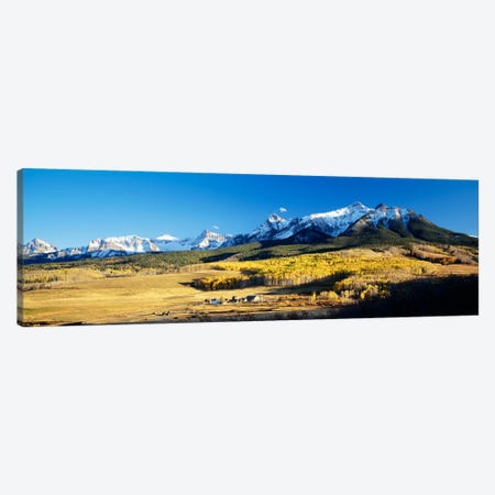 Aerial View Of Last Dollar Ranch With Sneffels Range In The Background, Colorado, USA Canvas Print #PIM204} by Panoramic Images Art Print