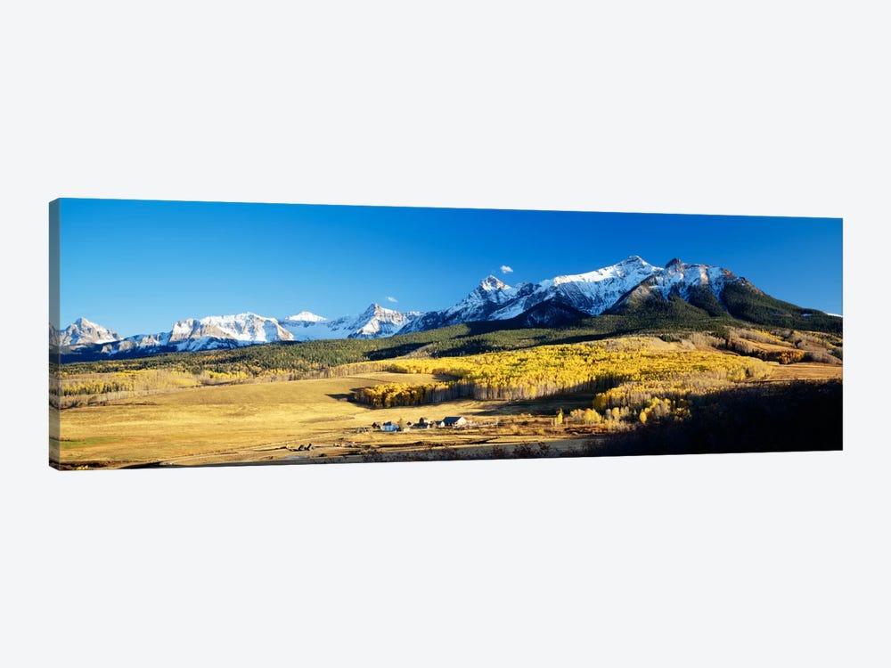 Aerial View Of Last Dollar Ranch With Sneffels Range In The Background, Colorado, USA by Panoramic Images 1-piece Canvas Print