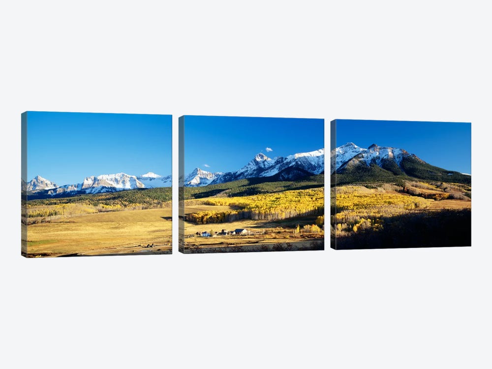Aerial View Of Last Dollar Ranch With Sneffels Range In The Background, Colorado, USA by Panoramic Images 3-piece Art Print