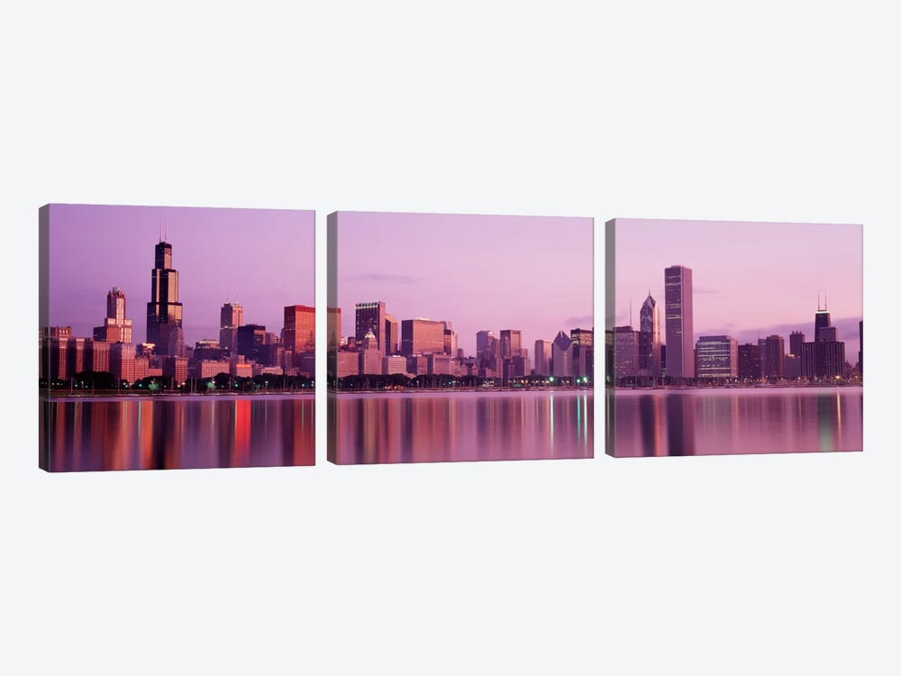 City on The waterfront, Chicago, Illinois, USA by Panoramic Images 3-piece Canvas Art Print