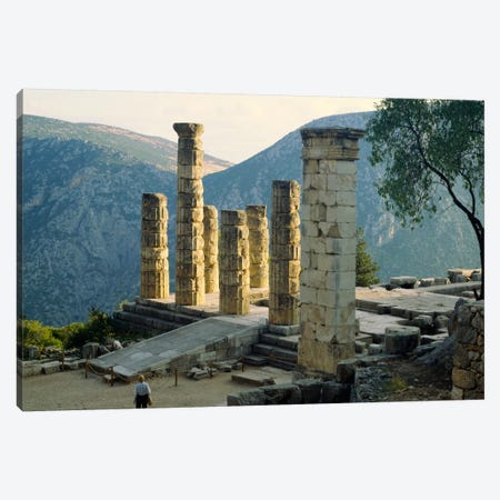Remaining Doric Columns, Temple Of Apollo, Delphi, Greece Canvas Print #PIM2056} by Panoramic Images Canvas Print