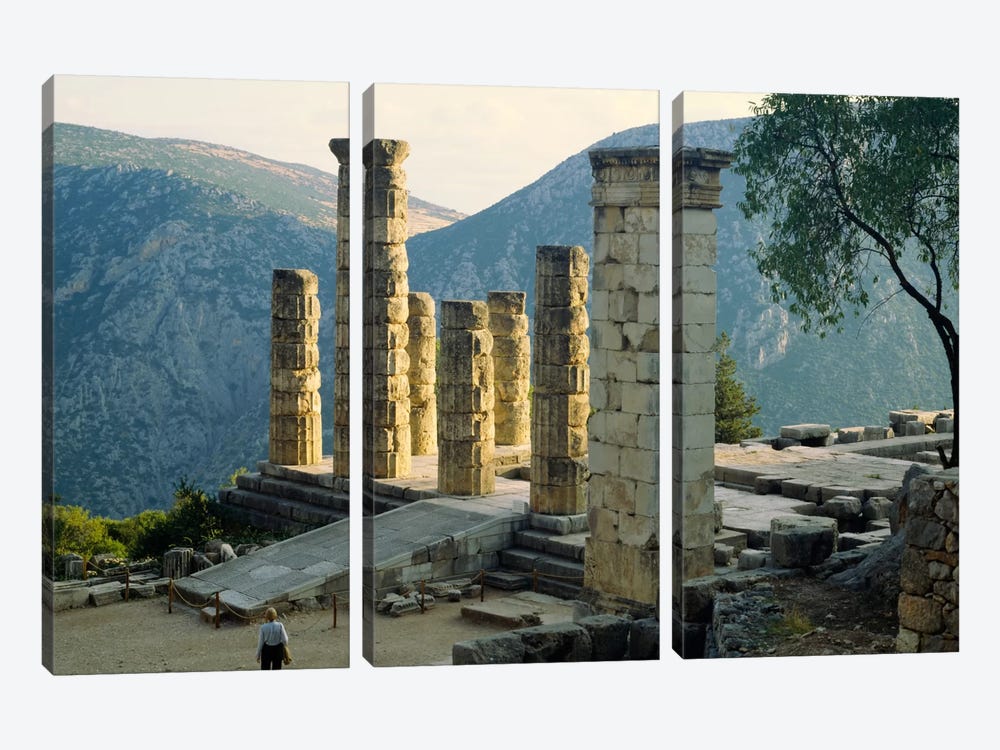 Remaining Doric Columns, Temple Of Apollo, Delphi, Greece by Panoramic Images 3-piece Art Print