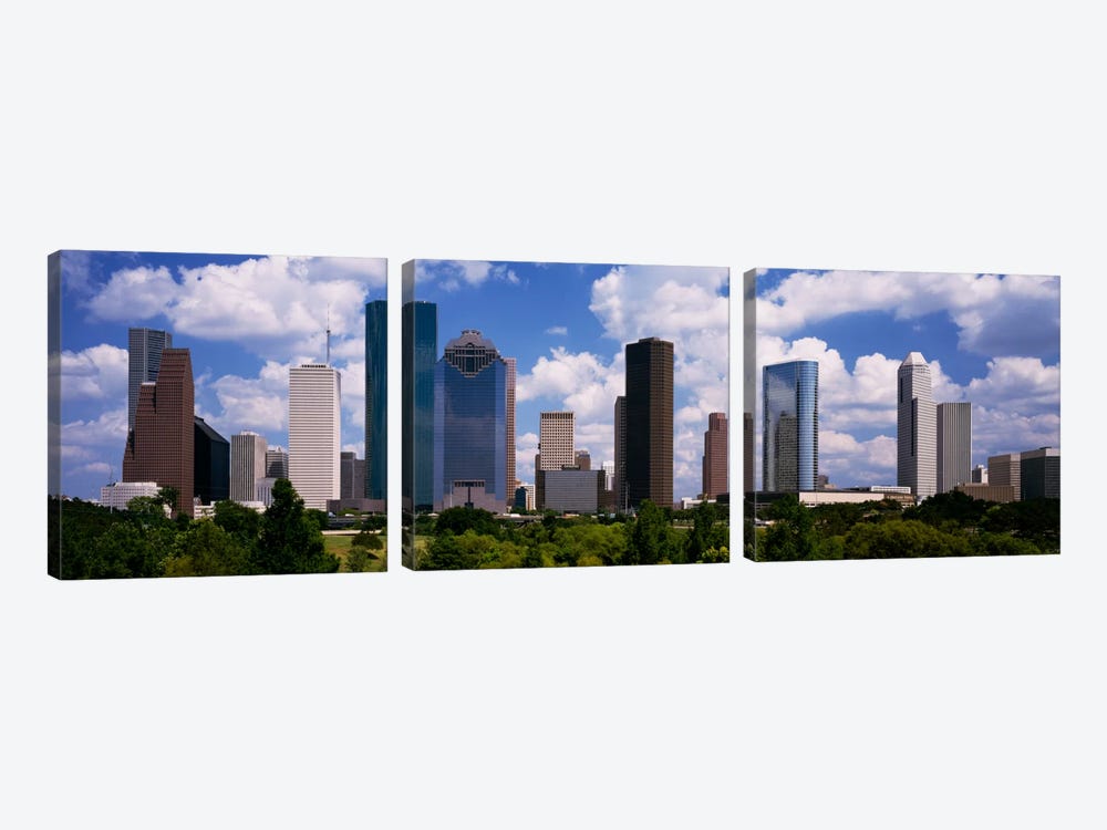 Buildings in a city, Houston, Texas, USA by Panoramic Images 3-piece Canvas Art