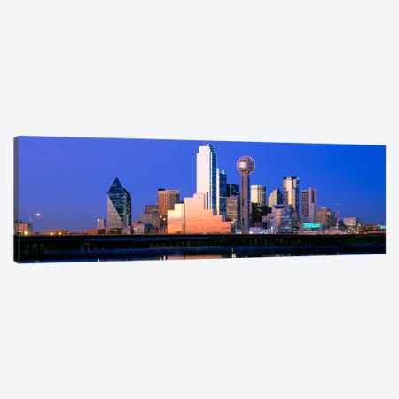 Night, Cityscape, Dallas, Texas, USA Canvas Print #PIM2060} by Panoramic Images Canvas Art Print