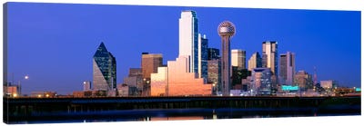 Night, Cityscape, Dallas, Texas, USA Canvas Art Print - Texas Art