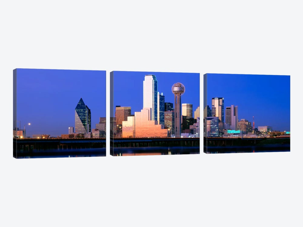 Night, Cityscape, Dallas, Texas, USA by Panoramic Images 3-piece Canvas Art