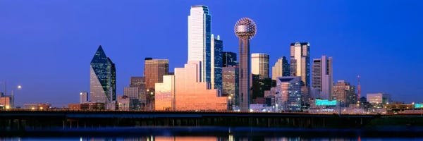 Blue: Night, Cityscape, Dallas, Texas, USA by Panoramic Images