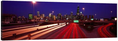 Kennedy Expressway Chicago IL USA Canvas Art Print - Chicago Skylines