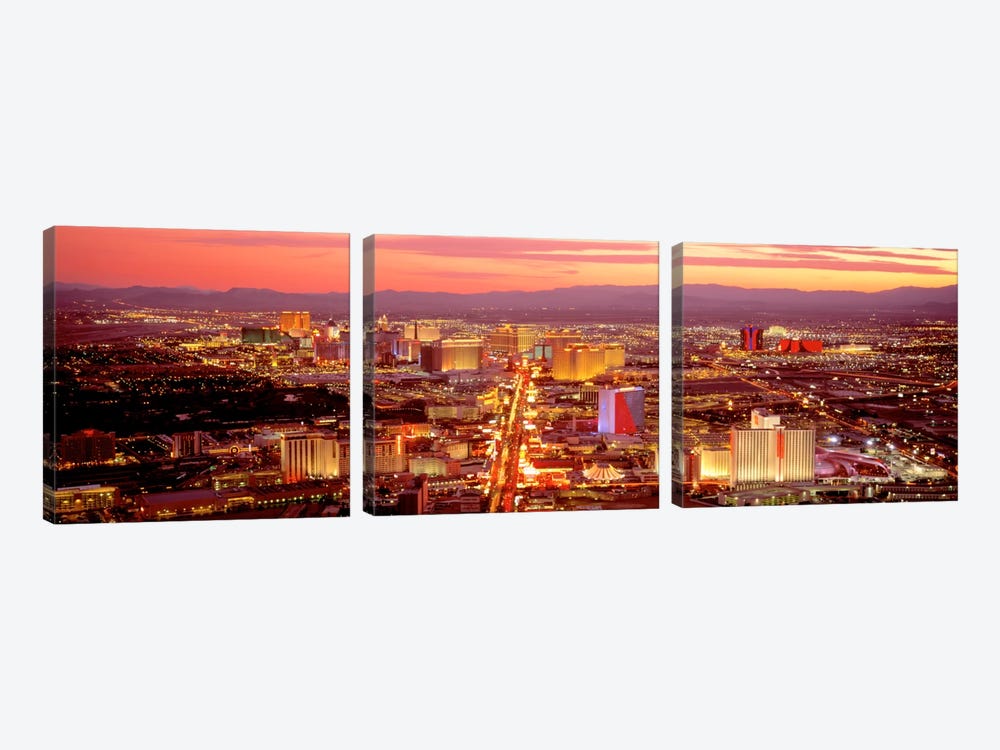 Aerial Las Vegas NV USA by Panoramic Images 3-piece Canvas Art