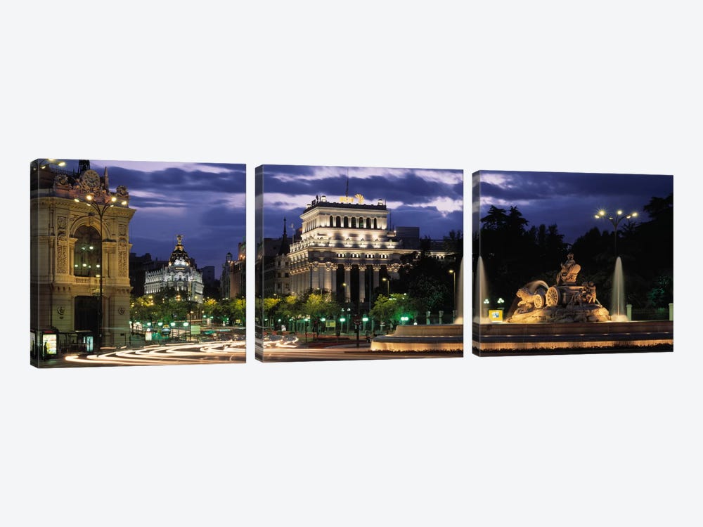 Western View From Plaza de Cibales, Madrid, Spain by Panoramic Images 3-piece Canvas Print