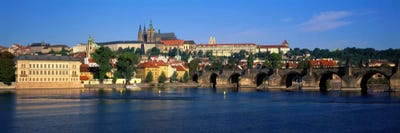 Vitava River Charles Bridge Prague Czech Republic by Panoramic Images framed canvas print