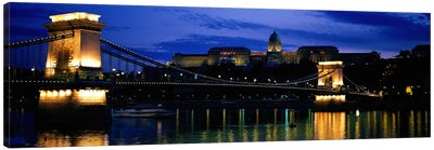 Szechenyi Bridge Royal Palace Budapest Hungary Canvas Art Print - Hungary Art