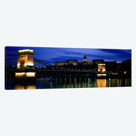 Szechenyi Bridge Royal Palace Budapest Hungary Canvas Print #PIM2070} by Panoramic Images Canvas Artwork