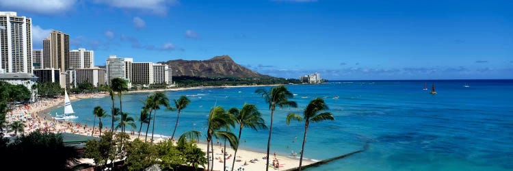 Buildings On The Beach, Waikiki Beach, Honolulu, Oahu, Hawaii, USA