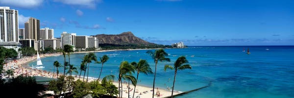 Hawaii: Buildings On The Beach, Waikiki Beach, Honolulu, Oahu, Hawaii, USA by Panoramic Images
