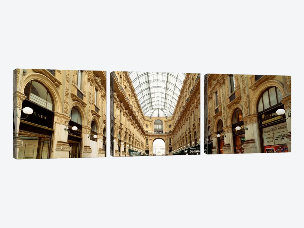 Galleria Vittorio Emanuele II, Milan, Italy by Panoramic Images 3-piece Canvas Wall Art