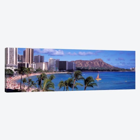 Waikiki Beach, Honolulu, Hawaii, USA Canvas Print #PIM208} by Panoramic Images Canvas Artwork