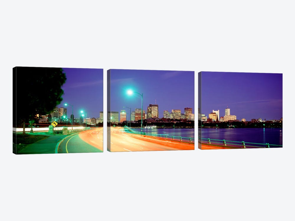 USAMassachusetts, Boston, Highway along Charles River by Panoramic Images 3-piece Canvas Art Print