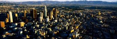 Aerial view of a city, City Of Los Angeles, California, USA by Panoramic Images framed canvas print