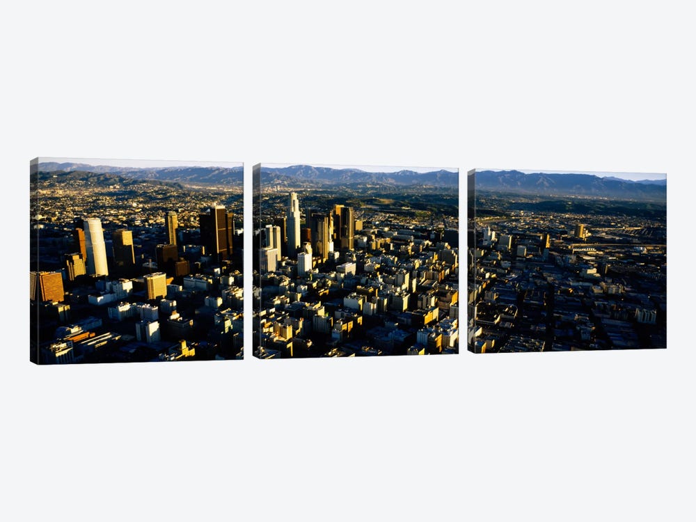 Aerial view of a city, City Of Los Angeles, California, USA by Panoramic Images 3-piece Canvas Art Print