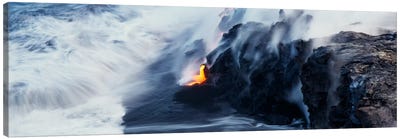 Glowing Lava Stream, Hawai'i Volcanoes National Park, Big Island, Hawaii, USA Canvas Art Print - Hawai'i Volcanoes National Park