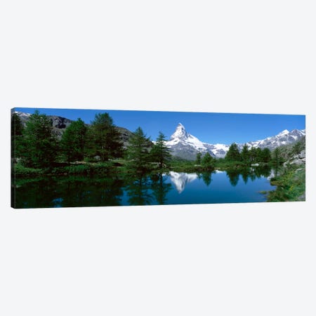 Matterhorn's Reflection, Riffelsee, Zermatt, Valais, Switzerland Canvas Print #PIM2105} by Panoramic Images Art Print