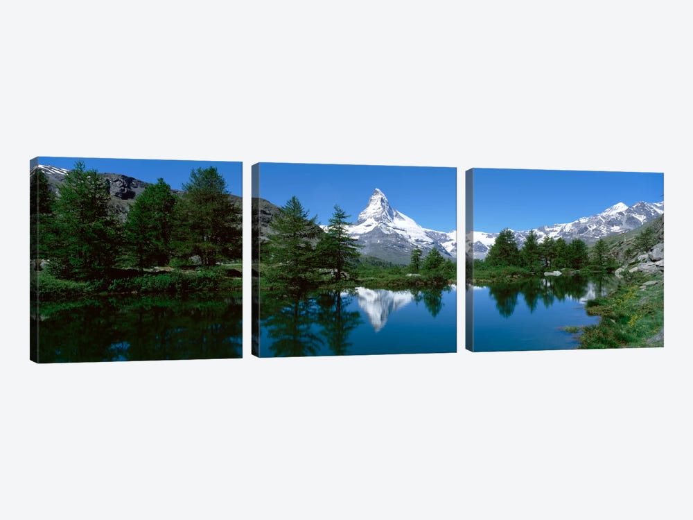 Matterhorn's Reflection, Riffelsee, Zermatt, Valais, Switzerland by Panoramic Images 3-piece Canvas Art