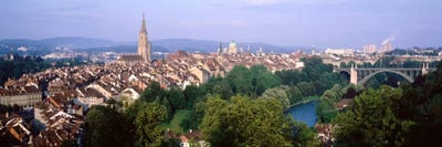 Aerial View Of Innere Stadt, Bern, Switzerland by Panoramic Images canvas print