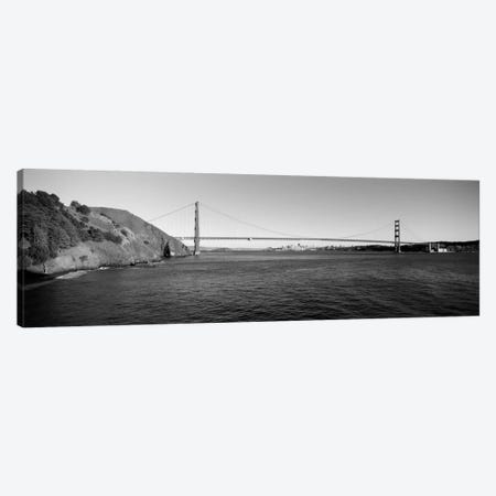 Suspension bridge across the sea, Golden Gate Bridge, San Francisco, California, USA (black & white) Canvas Print #PIM2125bw} by Panoramic Images Canvas Art Print