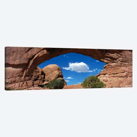 Cloudy Low-Angle View Through The North Window (One Of The Spectacles), Arches National Park, Utah, USA Canvas Print #PIM212} by Panoramic Images Canvas Print