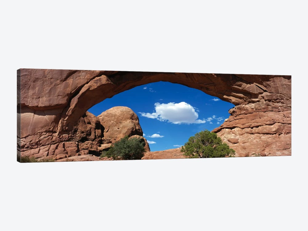 Cloudy Low-Angle View Through The North Window (One Of The Spectacles), Arches National Park, Utah, USA by Panoramic Images 1-piece Canvas Wall Art