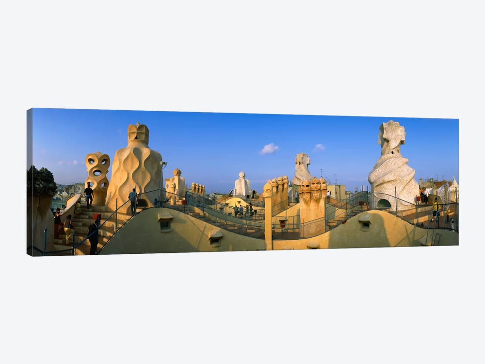 Rooftop Espanata Bruixes (Witch Scarers), Casa Mila, Barcelona, Catalonia, Spain by Panoramic Images 1-piece Canvas Art