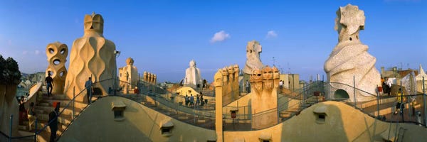 Staircases: Rooftop Espanata Bruixes (Witch Scarers), Casa Mila, Barcelona, Catalonia, Spain by Panoramic Images