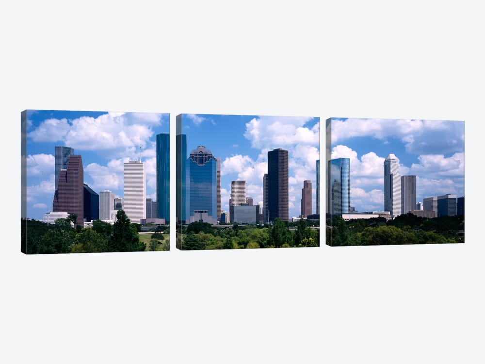 Skyscrapers in a cityHouston, Texas, USA by Panoramic Images 3-piece Art Print