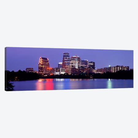 USTexas, Austin, skyline, night Canvas Print #PIM2144} by Panoramic Images Art Print