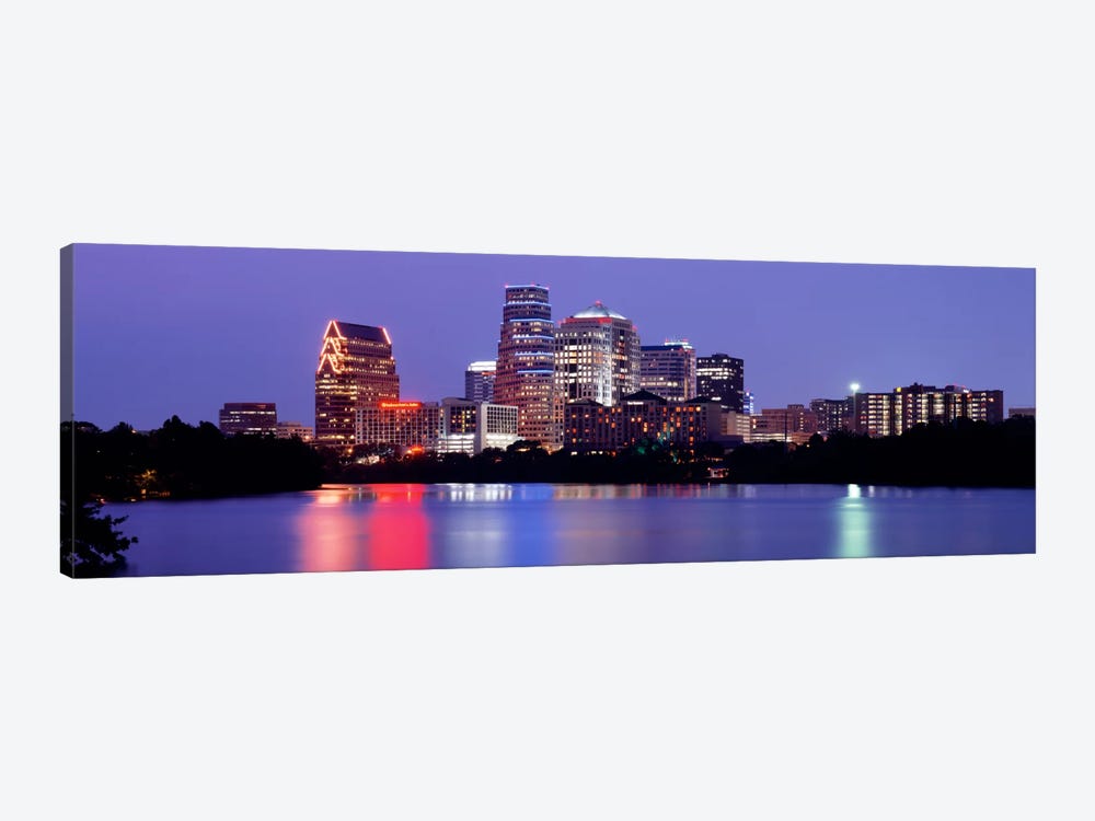 USTexas, Austin, skyline, night by Panoramic Images 1-piece Art Print