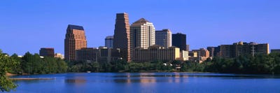 Skyscrapers at the waterfront, Austin, Texas, USA by Panoramic Images canvas print
