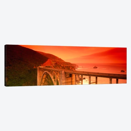 Majestic Coastal Landscape Featuring Bixby Creek Bridge, Big Sur, Monterey County, California, USA Canvas Print #PIM2148} by Panoramic Images Canvas Artwork