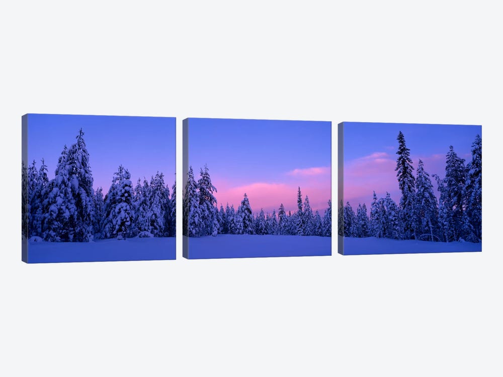 Snowy Winter Landscape, Dalarna, Svealand, Sweden by Panoramic Images 3-piece Canvas Wall Art