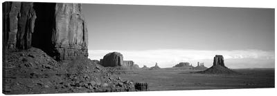 Monument Valley In B&W, Navajo Nation, Arizona, USA Canvas Art Print - Arizona Art