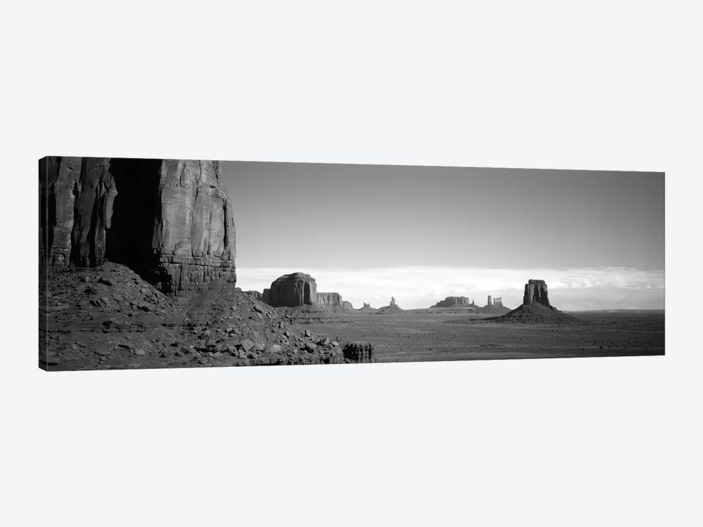 Monument Valley In B&W, Navajo Nation, Arizona, USA by Panoramic Images 1-piece Canvas Art