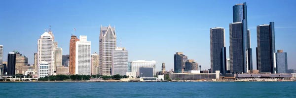 Michigan: Skyline Detroit MI USA by Panoramic Images