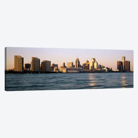 Skyline Detroit MI USA Canvas Print #PIM2154} by Panoramic Images Canvas Wall Art