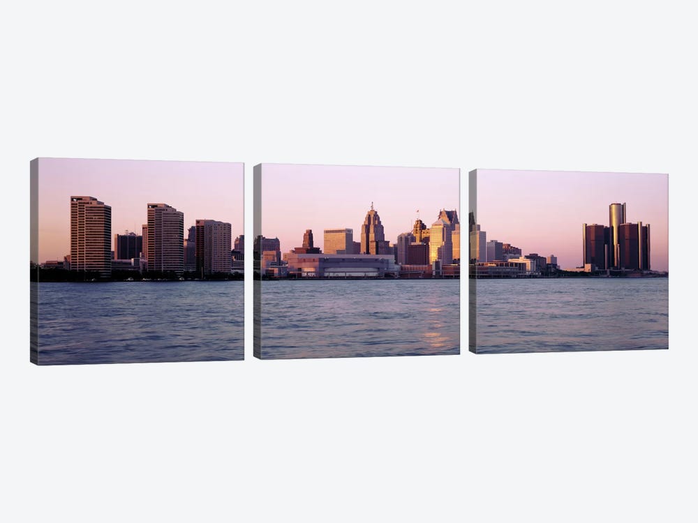 Skyline Detroit MI USA by Panoramic Images 3-piece Art Print