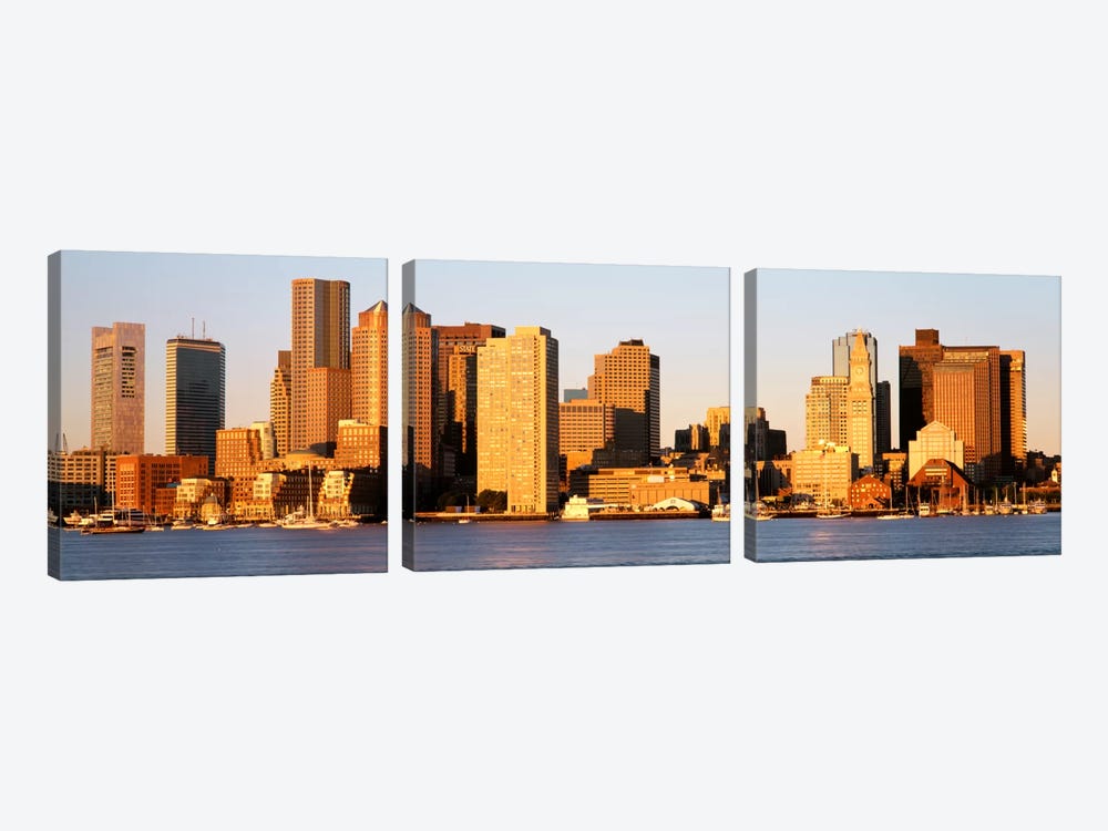 SunriseSkyline, Boston, Massachusetts, USA by Panoramic Images 3-piece Canvas Artwork